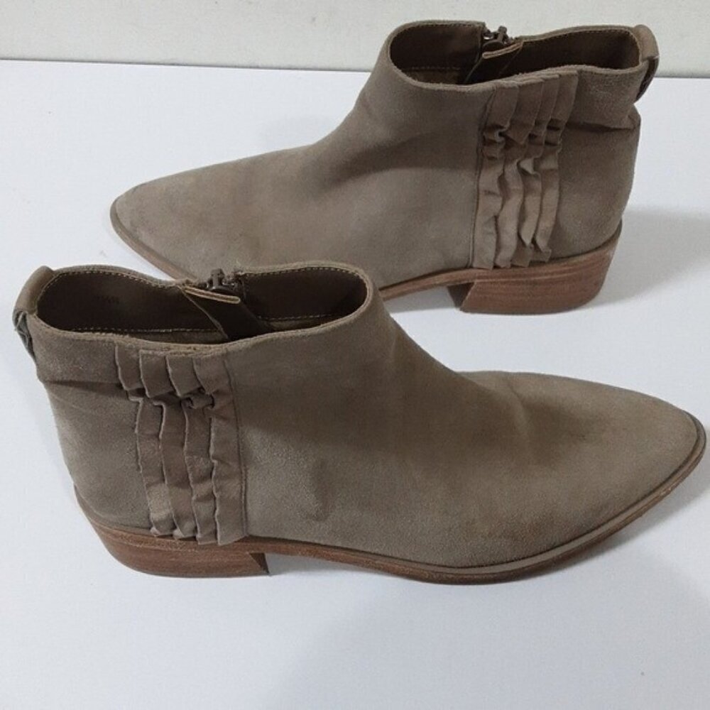 Vaneli women ankle booties leather suede 7.5us tan fringe casual western Y2K